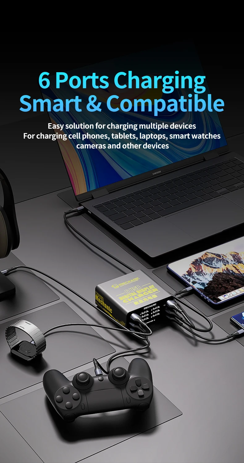 MECHANIC 6-портовая USB-станци – обзор и цена Power Tools Station