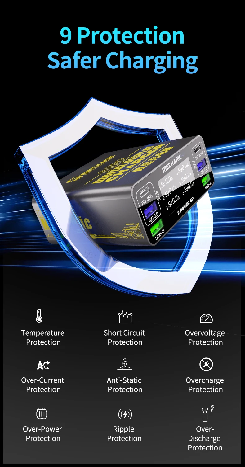 MECHANIC 6-портовая USB-станци – обзор и цена Power Tools Station